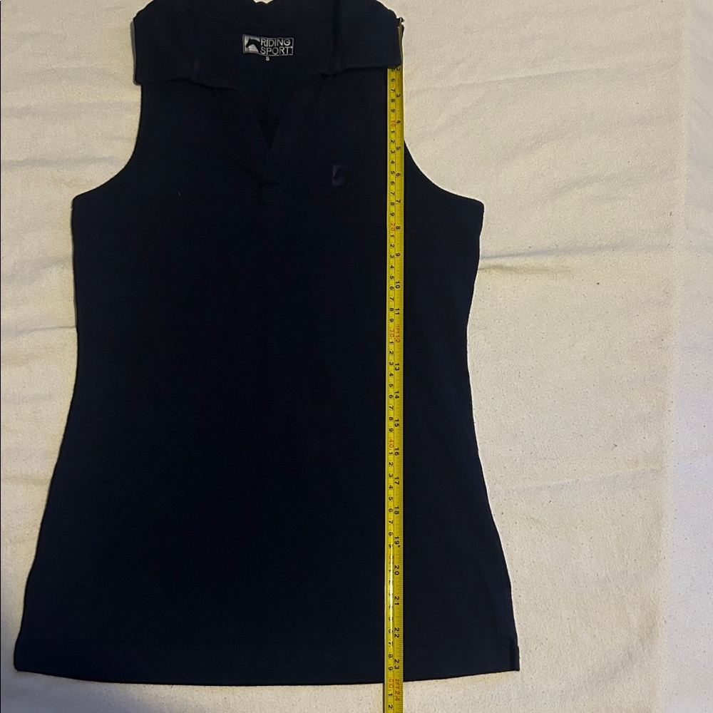 Navy Collared V-Neck Tank Top - Picture 9 of 16